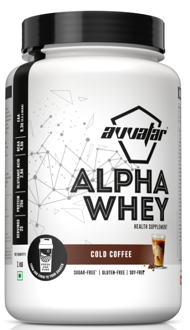 Avvatar Alpha whey Protein | 2Kg | Belgian Chocolate Flavour | 25g Protein | 50 Servings