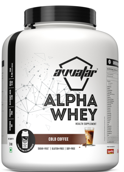 Avvatar Alpha whey Protein | 2Kg | Belgian Chocolate Flavour | 25g Protein | 50 Servings