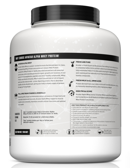 Avvatar Alpha whey Protein | 2Kg | Belgian Chocolate Flavour | 25g Protein | 50 Servings