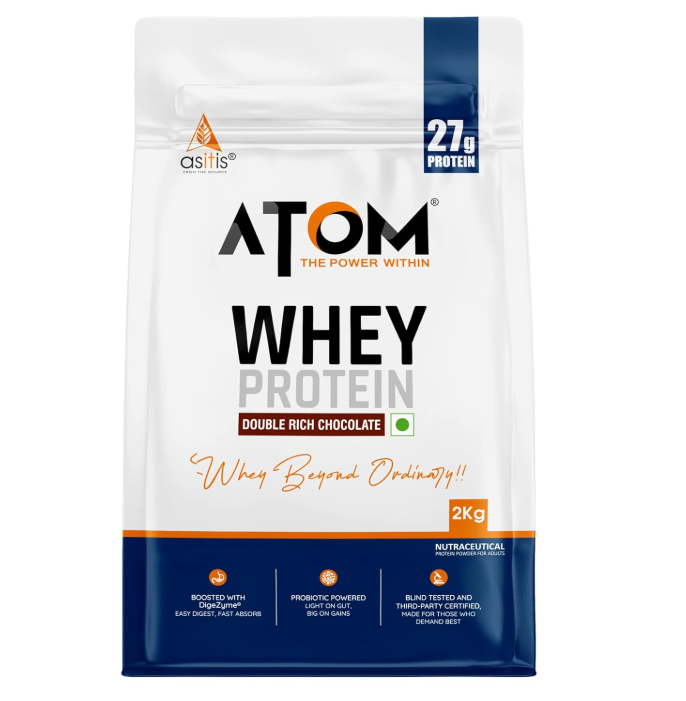 AS-IT-IS ATOM Whey Protein 1 kg | 27g protein | Isolate & Concentrate | Mocha Cappuccino | USA Labdoor Certified |
