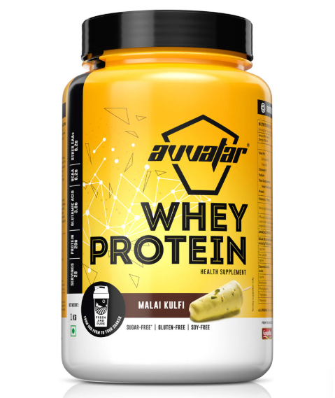 Avvatar Whey Protein  2Kg Malai Kulfi Flavour | 28g Protein | 57 Servings