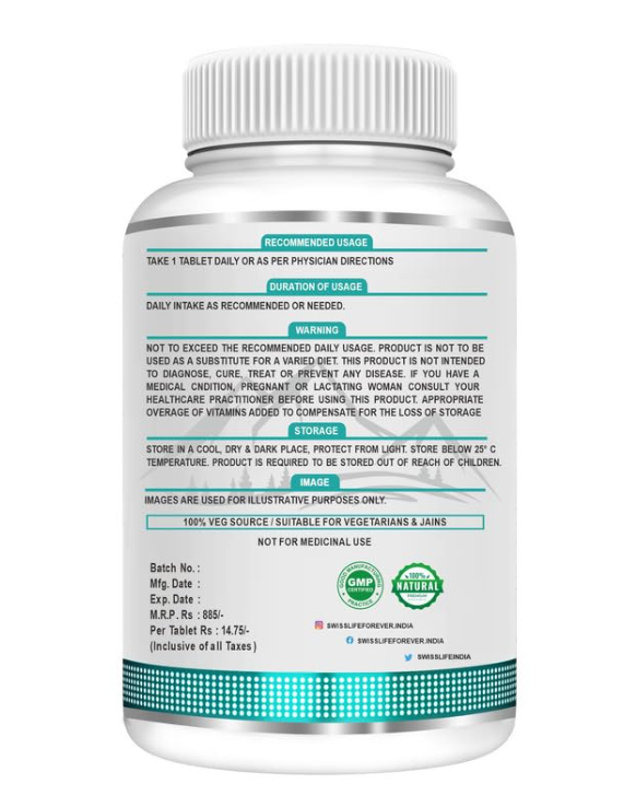 Swisslife Calcium Magnesium Zinc with Vitamin D3 | Calcium Supplement For Women and Men | For Bone Health And Joint, Unflavoured (Pack Of 1, 120 Tablets)