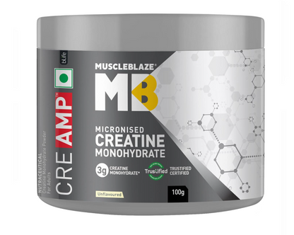 MuscleBlaze Micronised Creatine Monohydrate CreAMP Powder, (129 servings, 400g)