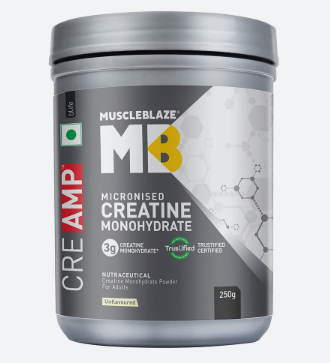 MuscleBlaze Micronised Creatine Monohydrate CreAMP Powder, (129 servings, 400g)