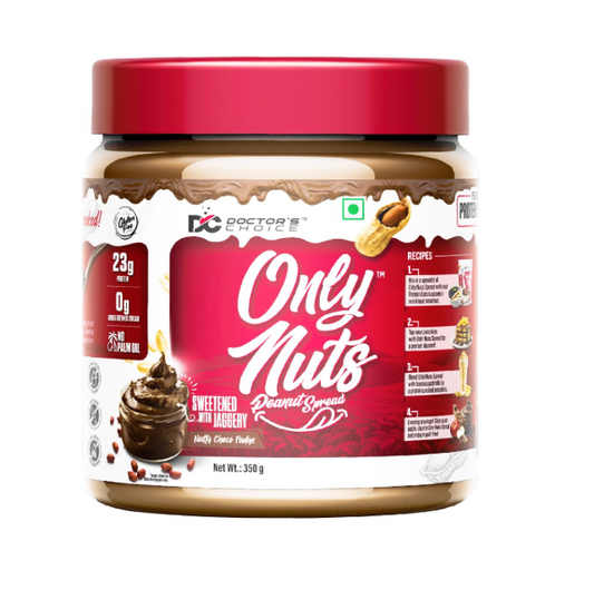 DC Doctors Choice High Protein Peanut Butter, Only Nuts, Dark Chocolate Flavour, Gluten-Free, Zero Trans Fat, Vegan, Chocolate Fudge Creamy (750 g)