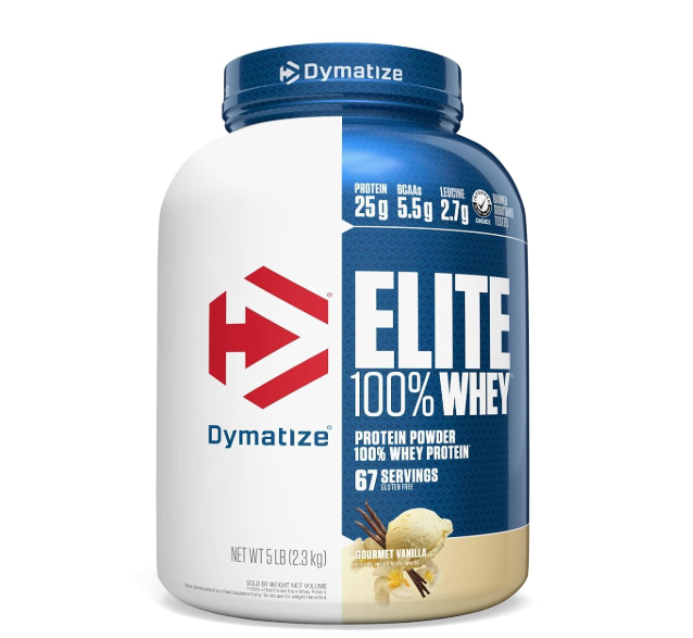 Dymatize Nutrition Elite 100% Whey Protein | Muscle Recovery | 25g Protein, 5.5g BCAA | Fast-Absorbing Protein | Gluten-Free | Blend with BCAAs & Glutamine | Rich Chocolate | 5 Lbs