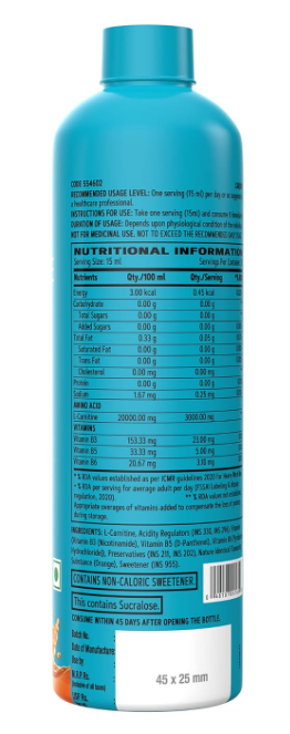GNC Liquid L-Carnitine 3000mg | Triple Strength Formula | Converts Fat to Energy & Supports Lean Muscle | Fast-Acting for Weight Loss & Recovery | 450 ML | 30 Servings | Orange
