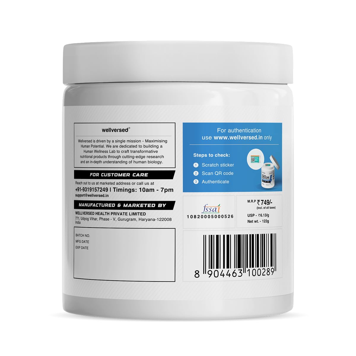 WELLVERSED-CREATINE MONOHYDRATE -WATERMELON WAVE-307GM
