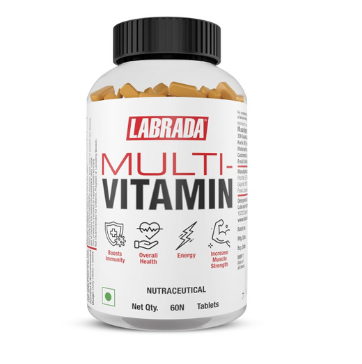 Labrada multivitamin – 60 tabs 10 Vitamins, 7 Minerals, Gingko Bilboa Extract, Panax Ginseng, Lycopene, 3 Enzymes, Once Daily