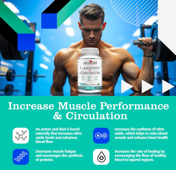 SwissLife Forever L-Arginine with Chromium | Supports Metabolism, Healthy Blood Sugar Levels & Cardiovascular Wellness | For Men & Women