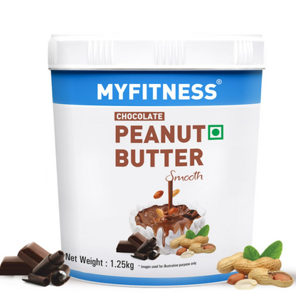 MYFITNESS Peanut Butter Chocolate Flavour, Smooth 1.25kg | 22g Protein | Tasty & Healthy Nut Butter Spread | Vegan | Cholesterol Free & Gluten Free