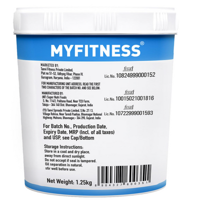 MYFITNESS Peanut Butter Chocolate Flavour, Smooth 1.25kg | 22g Protein | Tasty & Healthy Nut Butter Spread | Vegan | Cholesterol Free & Gluten Free