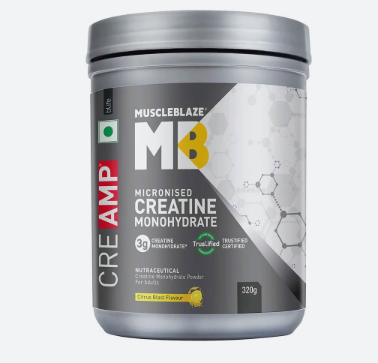 MuscleBlaze Micronised Creatine Monohydrate CreAMP Powder, (129 servings, 400g)