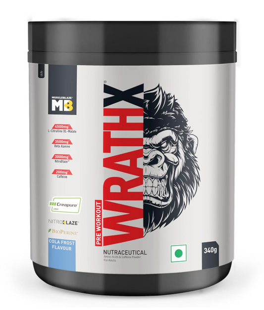 MuscleBlaze Pre Workout WrathX Cola Frost • 340 g