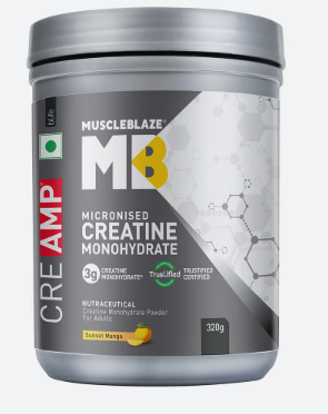 MuscleBlaze Micronised Creatine Monohydrate CreAMP Powder, (129 servings, 400g)