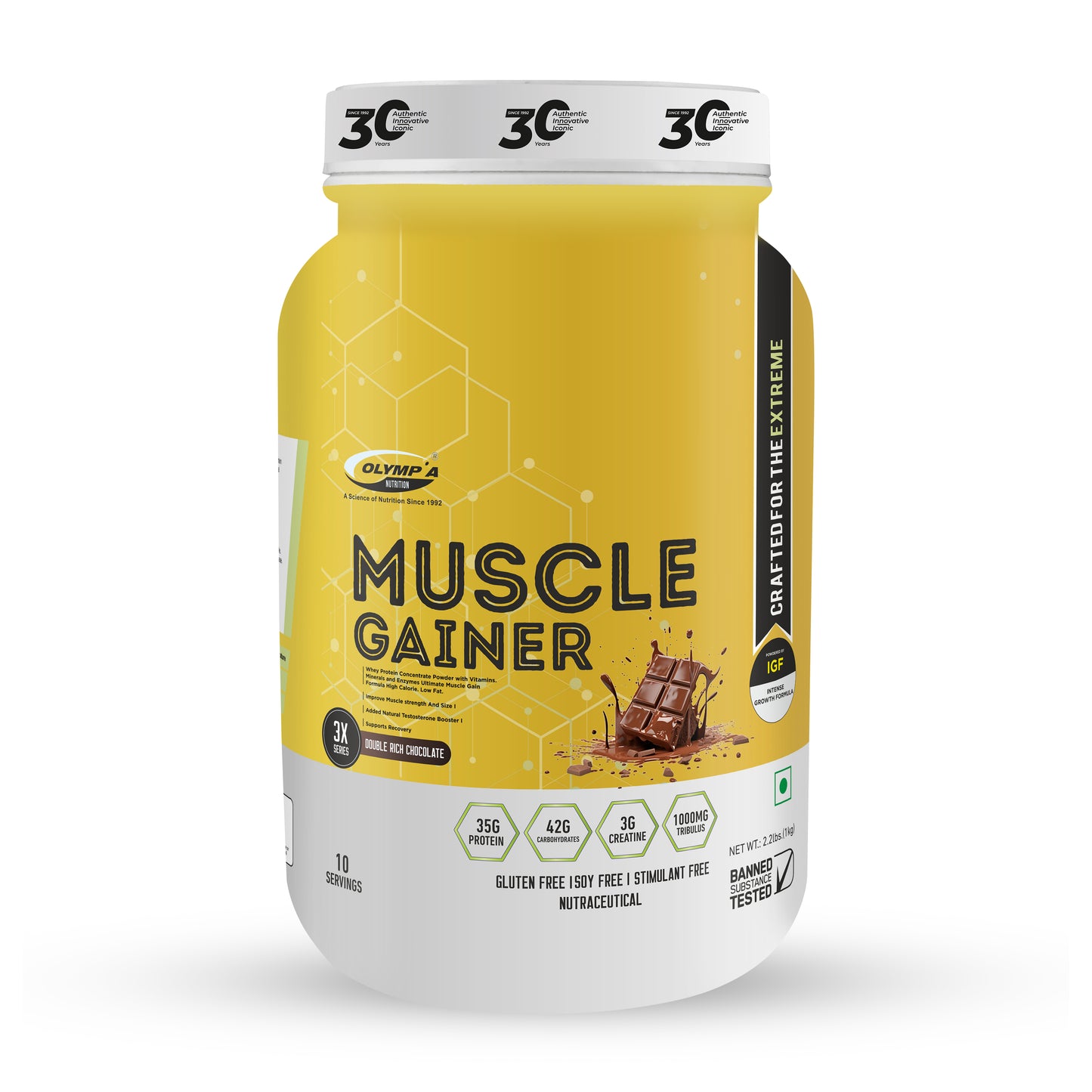 Olympia Nutrition 3x series muscle gainer whey protein 3 kg