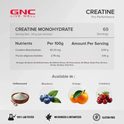 GNC Pro Performance Creatine Monohydrate 100 gram ( Powerful Muscle Pump for Intense Workout)