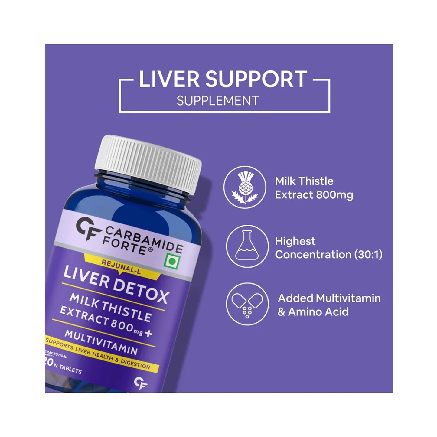 Milk Thistle 800 mg Tablets | Liver Detox Supplement | 120 Tablets