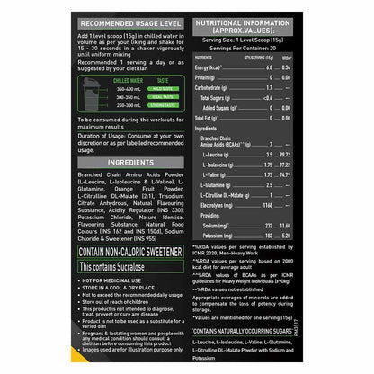 MuscleBlaze BCAA Pro Essential Amino Acids Watermelon • 30 Servings • 450 g