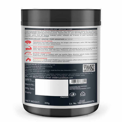 MuscleBlaze WrathX Pump Orange Overdrive (300g)