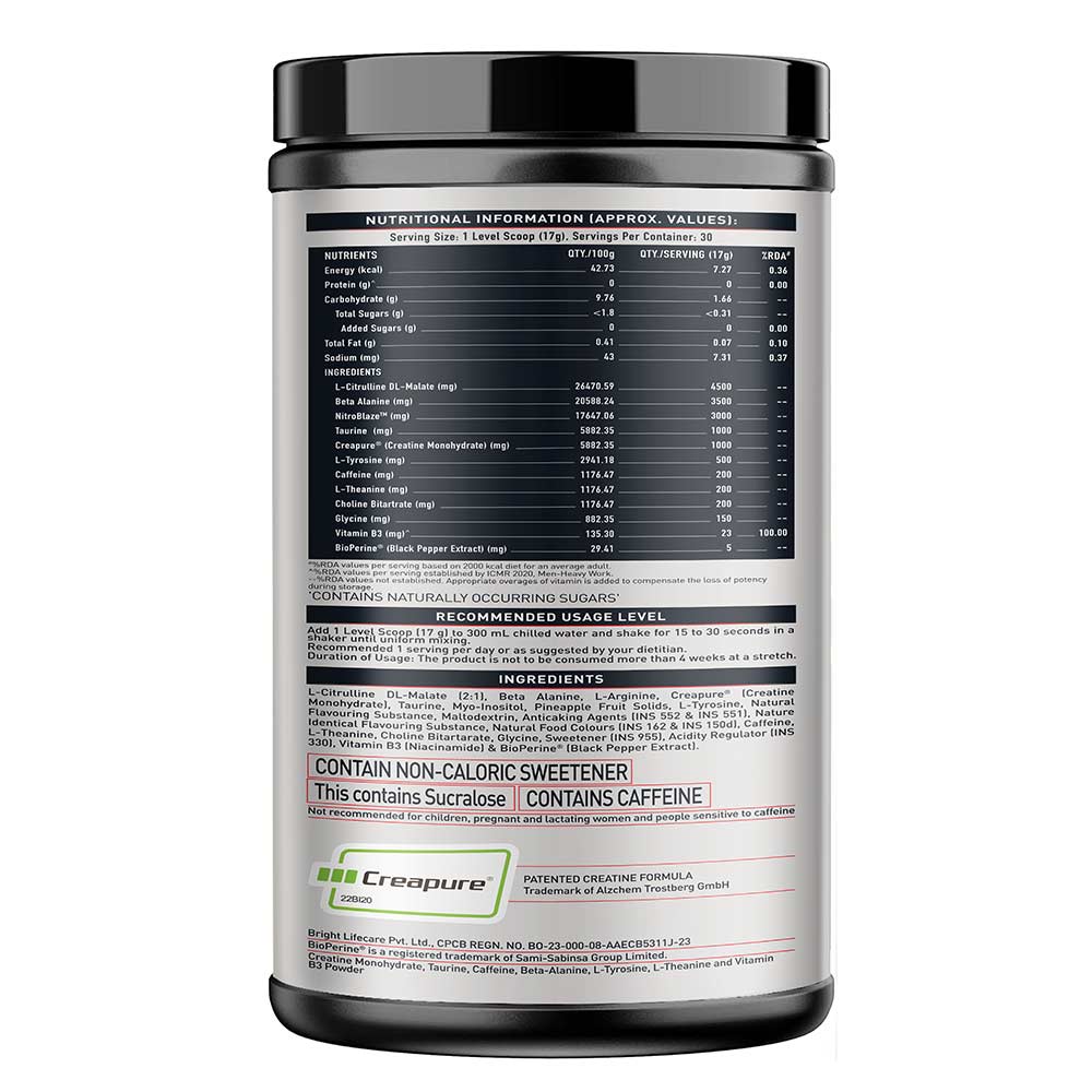 MuscleBlaze Pre Workout WrathX Cola Frost • 340 g
