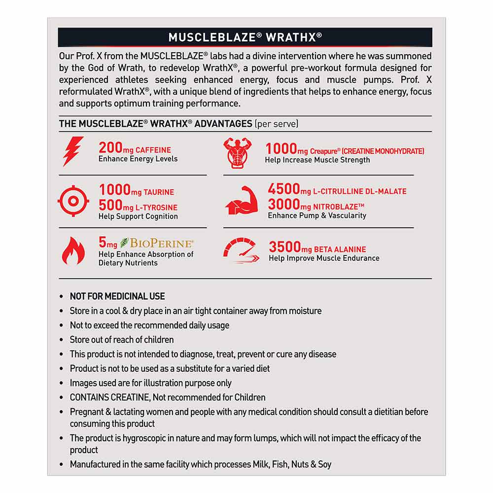 MuscleBlaze Pre Workout WrathX Cola Frost • 340 g