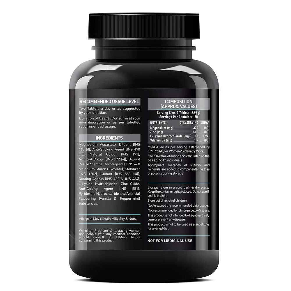 MuscleBlaze ZMA with 100% RDA of Zinc, Magnesium & Vitamin B6 – 60 Tablets