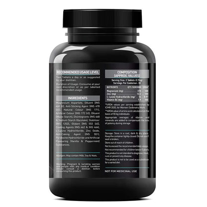 MuscleBlaze ZMA – Zinc + Magnesium + Vitamin B6 (60-Tablet Pack)