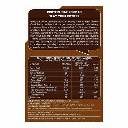 MuscleBlaze High Protein Oats – 1 kg (Dark Chocolate)