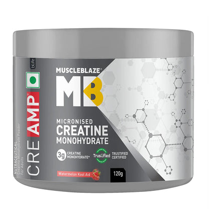 MuscleBlaze Micronised Creatine Monohydrate CreAMP Powder, (129 servings, 400g)