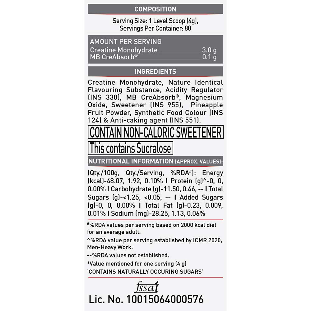 MUSCLE BLAZE CRE-AMP-PERFORMANCE BOOSTERS-CREAMP-WATERMELON KOOL AID-320 GM