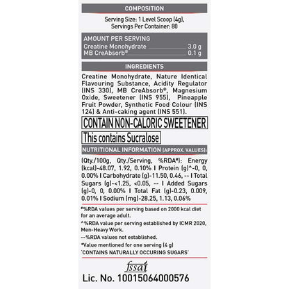 MUSCLE BLAZE CRE-AMP-PERFORMANCE BOOSTERS-CREAMP-WATERMELON KOOL AID-320 GM