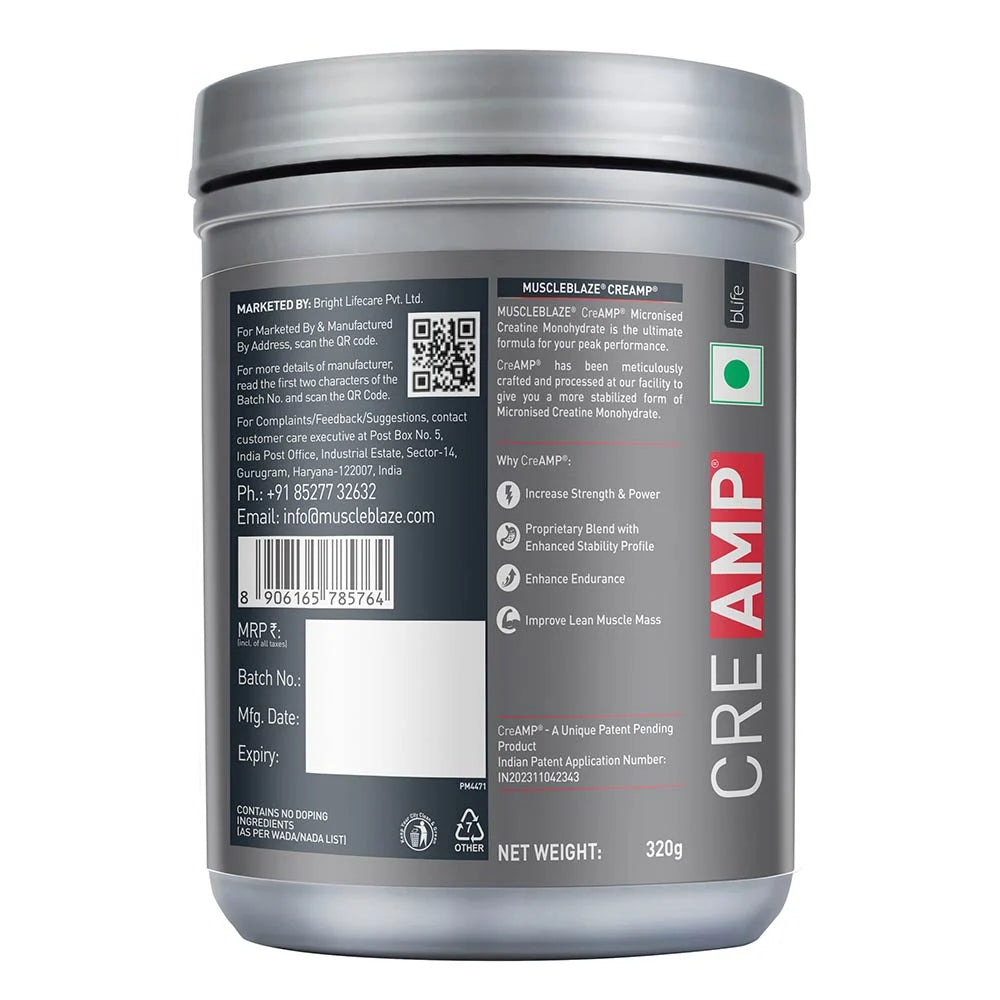 MUSCLE BLAZE CRE-AMP-PERFORMANCE BOOSTERS-CREAMP-WATERMELON KOOL AID-320 GM