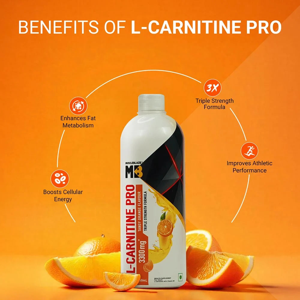 MuscleBlaze Liquid L-Carnitine PRO - 3300mg Triple Strength Formula