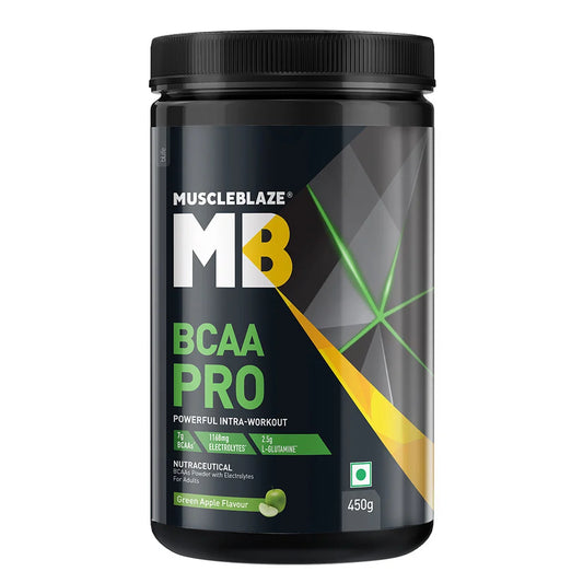 MuscleBlaze BCAA Pro Essential Amino Acids Green Apple • 30 Servings • 450 g
