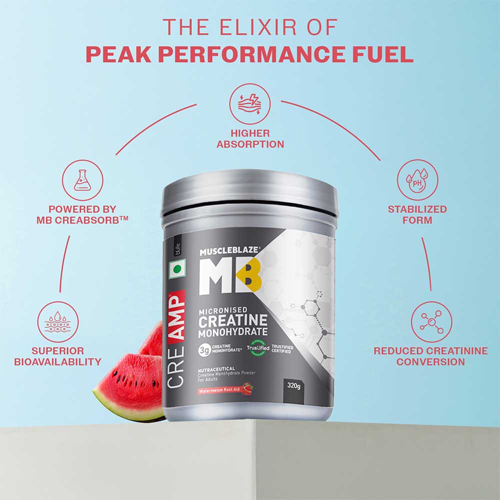 MUSCLE BLAZE CRE-AMP-PERFORMANCE BOOSTERS-CREAMP-WATERMELON KOOL AID-320 GM