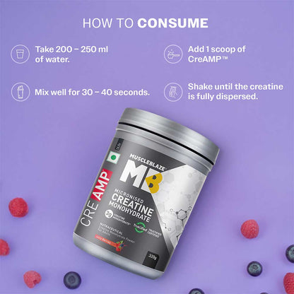MUSCLE BLAZE CRE-AMP-PERFORMANCE BOOSTERS-CREAMP-JUICY BERRIES-320 G