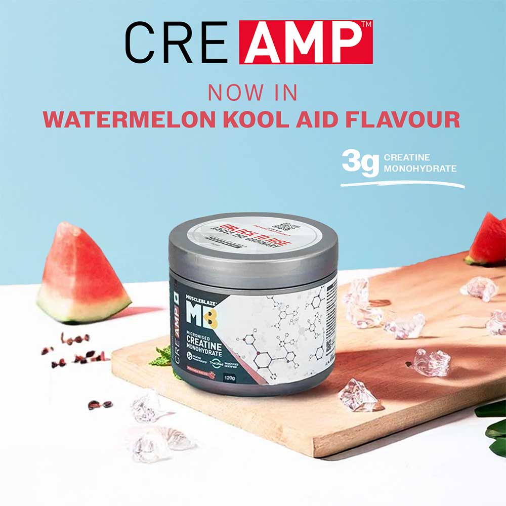 MuscleBlaze Micronised Creatine Monohydrate CreAMP Powder, (129 servings, 400g)