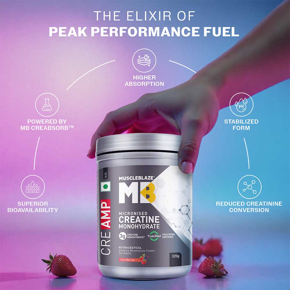 MUSCLE BLAZE CRE-AMP-PERFORMANCE BOOSTERS-CREAMP-JUICY BERRIES-320 G