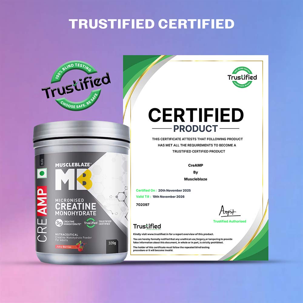 MUSCLE BLAZE CRE-AMP-PERFORMANCE BOOSTERS-CREAMP-JUICY BERRIES-320 G