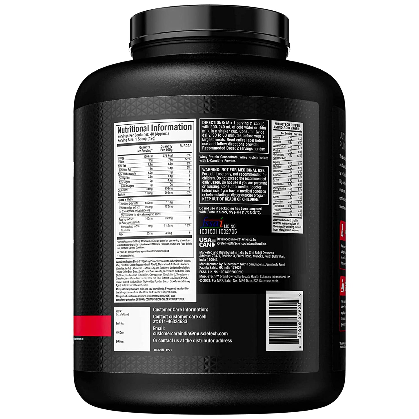 Muscletech Nitro-Tech Ripped – 1.81kg