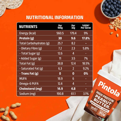 PINTOLA-HIGH PROTEIN PEANUT BUTTER-CHOCOLATE-510GM-CRISPY