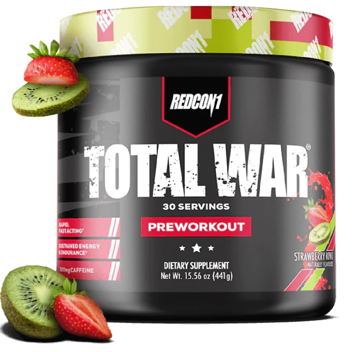 REDCON1 Total War Pre Workout - Beta Alanine + Citrulline Malate Keto Friendly Preworkout for Men & Women with 320mg of Caffeine - Fast Acting - Pink Lemonade (30 Servings)