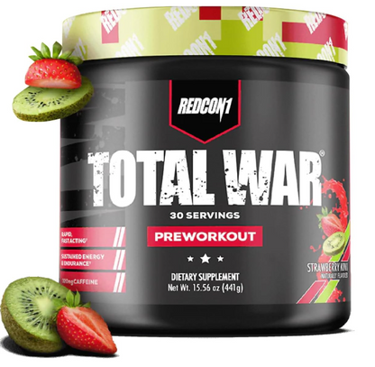 REDCON1 Total War Pre Workout - Beta Alanine + Citrulline Malate Keto Friendly Preworkout for Men & Women with 320mg of Caffeine - Fast Acting - Pink Lemonade (30 Servings)