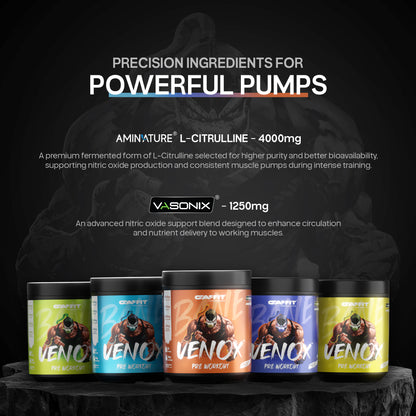 GAFFIT VENOX PREWORKOUT | 5 FLAVOURS | 360 GM