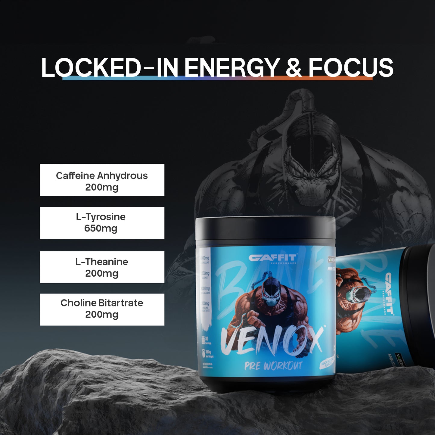 GAFFIT VENOX PREWORKOUT | 5 FLAVOURS | 360 GM