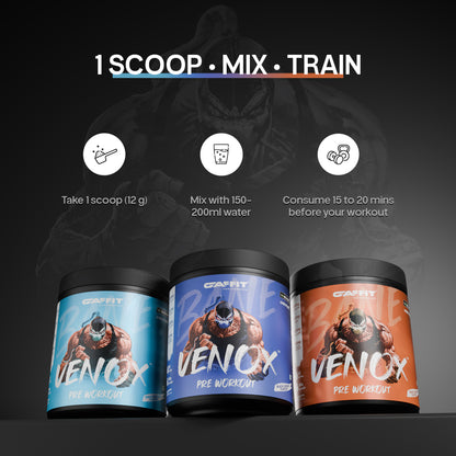 GAFFIT VENOX PREWORKOUT | 5 FLAVOURS | 360 GM