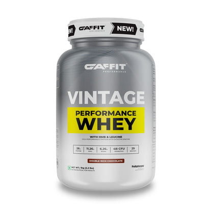 Gaffit Vintage Performance Whey 1kg double rich chocolate  - Advanced Whey Protein for Strength, Recovery & Lean Muscle