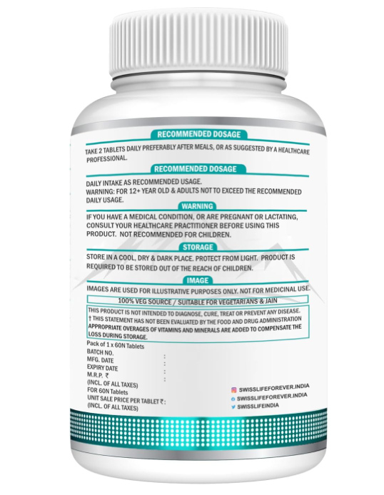 SwissLife Forever ZMA & Zinc Supplement | Magnesium, Zinc & Vitamin B6 Formula for Muscle Recovery, Strength, Sleep Quality & Immunity Support for Men & Women | 60 Tablets