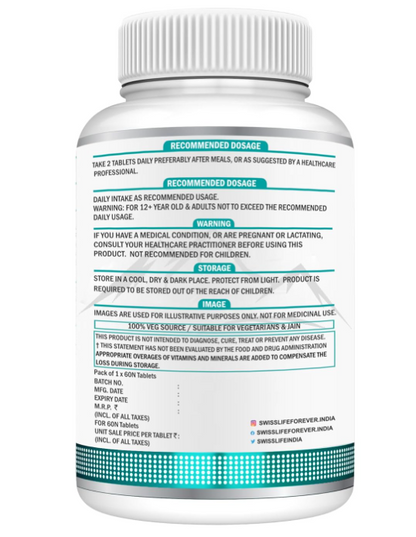 SwissLife Forever ZMA & Zinc Supplement | Magnesium, Zinc & Vitamin B6 Formula for Muscle Recovery, Strength, Sleep Quality & Immunity Support for Men & Women | 60 Tablets